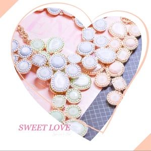 Fashion Necklace Gold Metal Chain Stone Sparkle